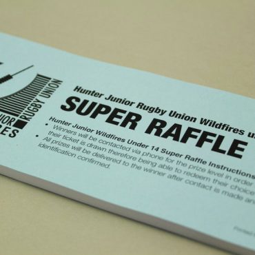 JUnior Rugby Club Raffle Ticket Printing | Budget Raffle Tickets